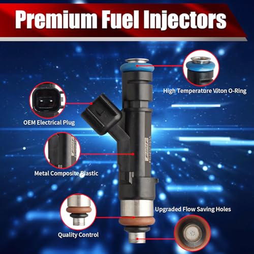Set of 8 Fuel Injectors FC3Z9F593A FJ1520 62022 0280158344 Replacement - size: FJ1520