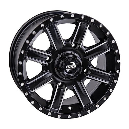 TUSK 4/156 Cascade Wheel 14x7 4.0 + 3.0 Machined/Black for Kawasaki Teryx KRX 1000 Blackout Edition 2025