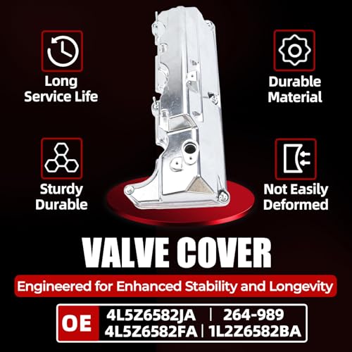 MITZONE Aluminum Valve Cover Left Side Compatible with Ford Explorer Sport Trac Ranger Mercury Mountaineer 2001-2005 4.0L V6 4L5Z6582JA 4L5Z6582FA 1L2Z6582BA Silver - size: 2001-2005 Ford Left Side