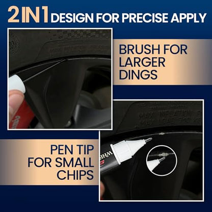 cocomfix Gloss Black Rim Touch Up Paint, Scratch & Curb Rash Repair Kit - color: No. 01 Gloss Black