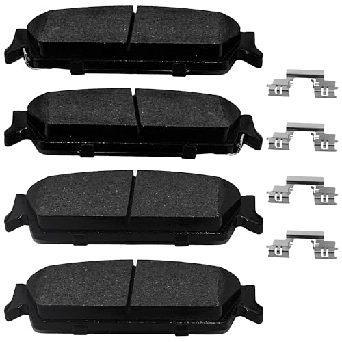 Brake Pads Rear Set Compatible with Cadillac Escalade, Chevy Avalanche Silverado Suburban 1500 Tahoe, GMC Sierra 1500 GMC Yukon Automotive Replacement Rear Brakes Semi-Metallic D1194 - style: D1194