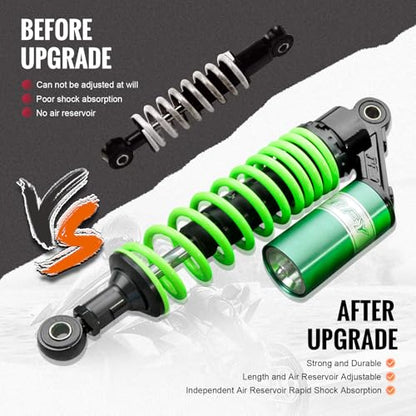 12.6 inch Pair Universal Motorcycle Rear Air Shock Absorbers for HONDA - color: Green