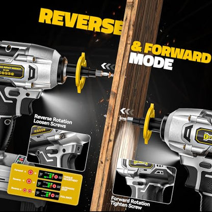 DIYtoolifz Cordless Impact Wrench Compatible with Dewalt 20v Battery: 250Ft-lbs(340N.m) 3/8 inch Brushless Electric Impact Gun, 2400RPM High Torque Impact Driver, Power Impact Wrench, Bare Tool Only - size: 250ft-lbs, style: For Dewalt 20V Battery (Batter