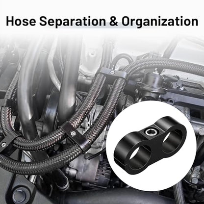 EVIL ENERGY 10AN Hose Separator Clamp AN10 Fuel Line Mounting Clamp 4PCS - size: AN10