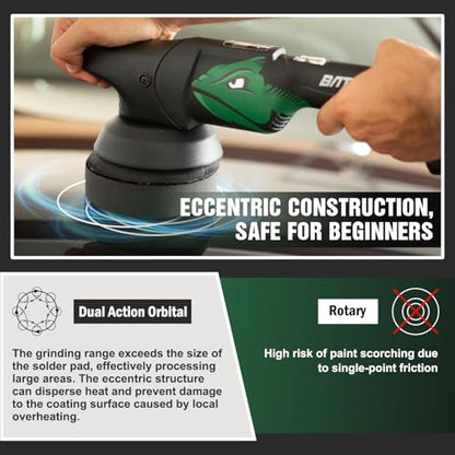 BATOCA Cordless Car Polisher Pro Combo Kit - S4 Brushless DA/RO+S2 Buffer