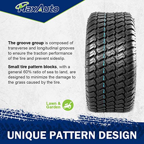 MaxAuto 2 Pcs 16x6.50-8 Lawn Mower Tire for Garden Tractors Riding Mowers, 4PR, Tubeless - size: 16X6.50-8