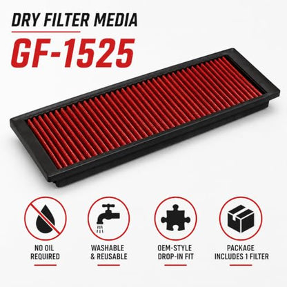 Rtunes Racing GF-1525 Dry Air Filter for Select Audi and Volkswagen