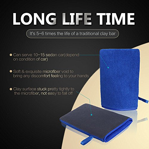 Clay Mitt, AutoCare Fine Grade Clay Bar Mitt Surface Prep Mitt Finish for Car Detailing Alternative Novel Detailing Tool & Kit