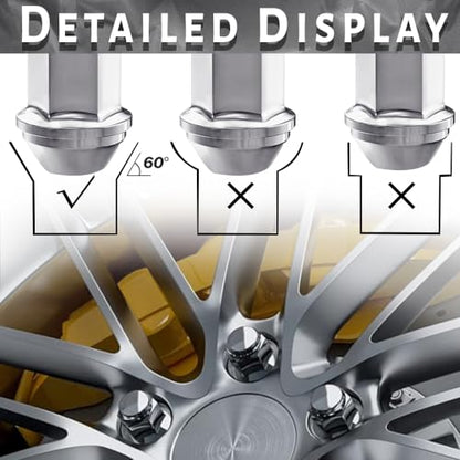 M14x1.5 Lug Nuts 20 Pcs Chrome OEM One-Piece Wheel Lug Nuts - size: 14× 1.5, style: 20pcs,1.77IN