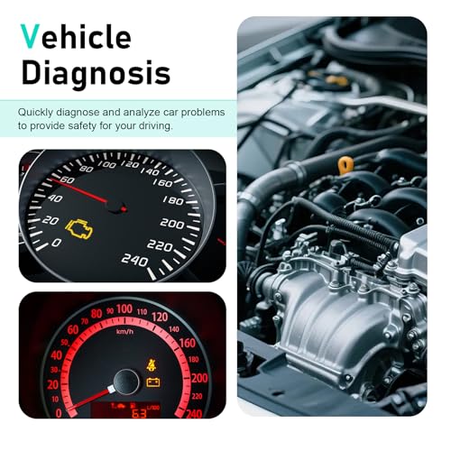 Car Bluetooth OBD2 Diagnostic Tool, ELM327 Engine Fault Code Reader and Clearing Tool, Anti-interference Real-time Data Scanner, Plug and Play Device for Most Phone Systems (Black)