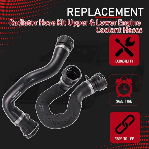 4F0121101F 2pcs Radiator Hose Kit Compatible with 2006-2011 Audi