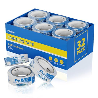 32Roll Blue Painters Tape 1.5 Inch Wide Bulk Masking Paint Tape 1.41inx55yd - size: 1.41 Inch X 32 Rolls