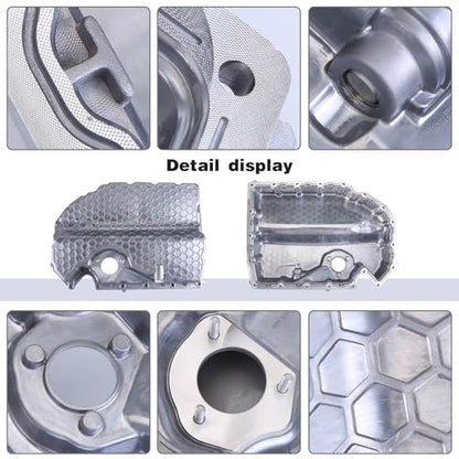 Engine Pan Conversion Kit Swap Retrofit Aluminum Oil Pan Compatible with VW Golf Tiguan A3 TT SEAT Leon Replace 06K103600R Retrofit Low Profile Oil Pan Kit