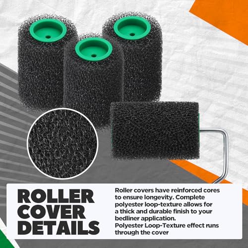 Teenyyou 9 Pcs Textured Paint Roller 4 Inch Bed Liner Roller Covers