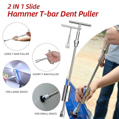 Super PDR Dent Puller Kit Paintless Dent Repair Kit for Car – Slide Hammer Suction Cup and PDR Light for 98% Auto Body Dent Removal, Hail Damage & Appliance Dents or Vehicle Dent Removal - size: PDR-A3