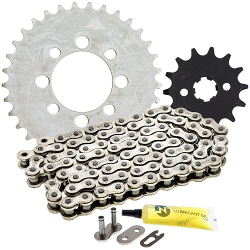 NICHE Drive Sprocket Chain Combo for Kawasaki KLX110 Suzuki DRZ110 Front 14 Rear 33 Tooth 420HZ Standard 86 Links - size: Standard Chain