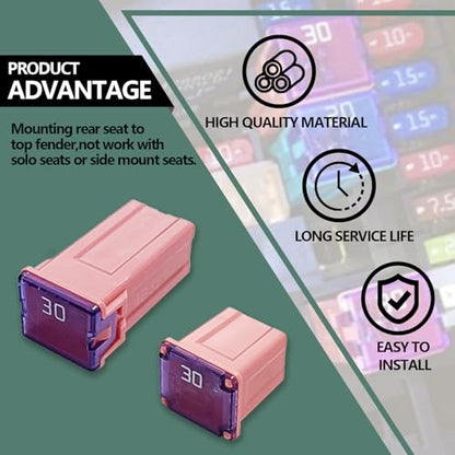 30 Pieces Automotive Tall/Standard Profile Box Shaped Fuse Kit, Car Fuses Assortment Kit Compatible with Ford, Chevy, GM, Chrysler, Dodge, Toyota Pickup Trucks, Cars and SUVs