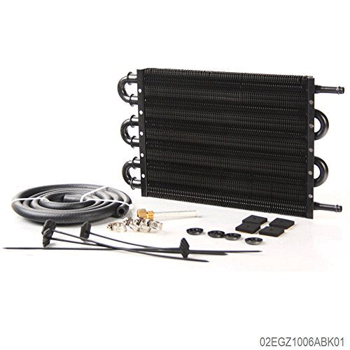 G-PLUS 6 Row AN6 Radiator Remote Aluminum Transmission Engine Oil Cooler + Hose/Mounting Kit - color: Black/6 Row, size: Separation Style