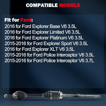 cciyu CV Axle for Ford Explorer/FPIU - Front Right - only AWD - DV6Z3B436A - size: 17-9582