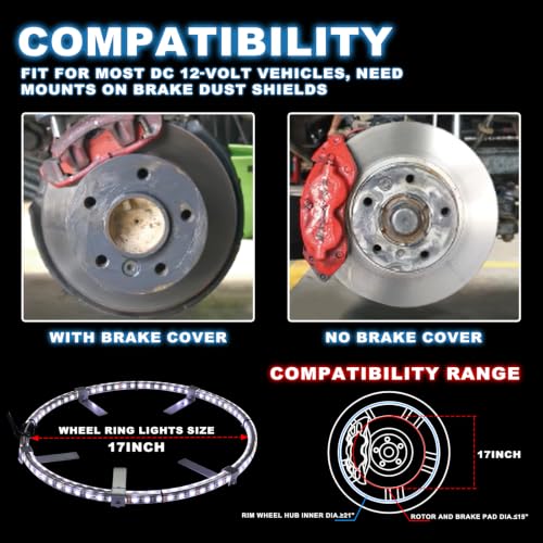 17inch Bright Pure White Double Row Wheel Lights for Truck Pickup - size: 17inch-0pod