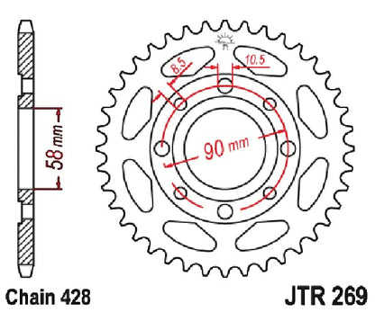 JT Sprockets JTR269.45 45T Steel Rear Sprocket