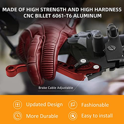 M MATI Upgrade Universal 7/8" 22mm Handlebar Brake Master Cylinder Clutch Lever Set Left & Right Motorcycle Levers Compatible with Yamaha Honda Kawasaki Suzuki Harley(RED) - color: Red