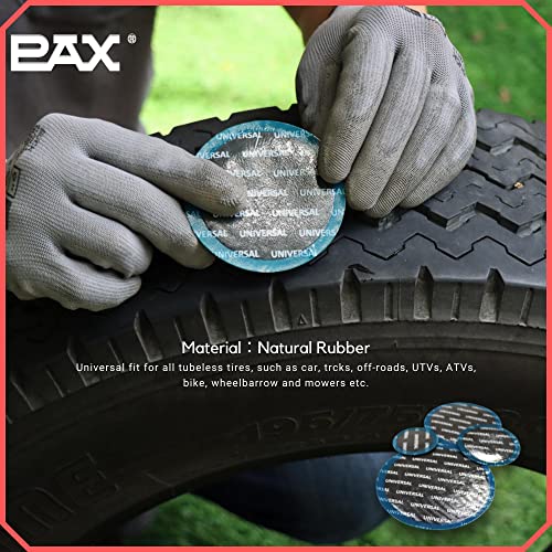 PAX 25 Pcs 60mm Round Universal Tire and Tube Patch Repair Kits, for Radial and Bias Tires Truck, Tractor, Agricultural Vehicles, Motorcycle, BMX, ATVs, River Floating, Inflatable Rubber - size: 60mm