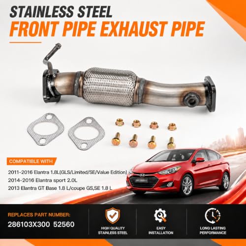 52560 Exhaust Pipe for 11-16 Elantra 1.8L(GLS/Limited/SE/Value Edition)FP10 - size: Elantra/Elantra sport/GT Base