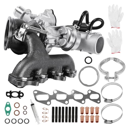 55565353 Turbo Charger Kit for 2011-2015 Chevy Cruze 1.4L, 2013-2021 Chevy Trax 1.4L, 2016 Cruze Limited 1.4L, 2012-2020 Sonic 1.4L, 2013-2021 Bui-ck Encore 1.4L, Turbocharger Replace for 781504-0001 - size: Turbo Complete Kits