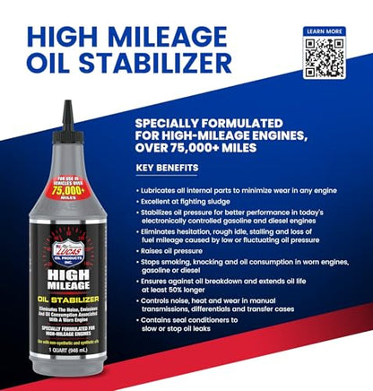 Lucas Oil 10118 High Mileage Oil Stabilizer - 1 Quart