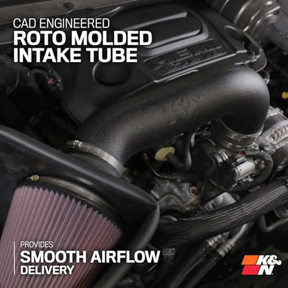 K&N Cold Air Intake System: High-Flow Air Filter, Increase Performance & Towing: Compatible with 2019-2026 RAM 1500, 63-1578 - style: Roto Molded