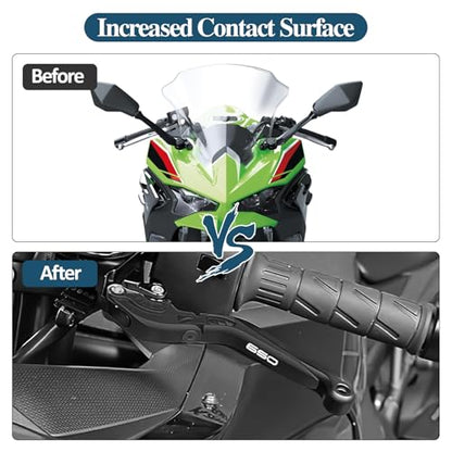Motorcycle Brake and Clutch Lever Set Adjustable CNC Aluminum Replacement Clutch Levers for Kawasaki NINJA650 Ninja 650 EX650 2017-2024 2025 2026(Black) - color: Black