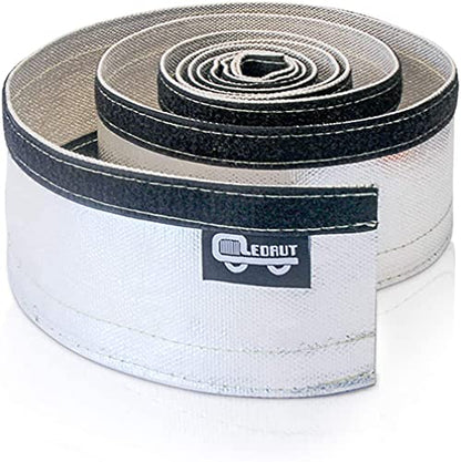 2 Pcs Heat Shroud Sleeve Aluminized Sleeving with Hook&Loop Closure 3/4" I.D.x 10FT with 20PCS Stainless Steel Cable Metal Ties and 1Pair of Operating Gloves - size: 2*3/4"I.D.x 10FT