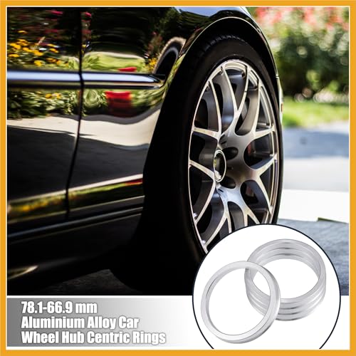 4pcs OD 78.1mm to ID 66.9mm Aluminum Alloy Car Auto Hub Centric Rings Wheel Bore Center Spacer Replacement Replacement