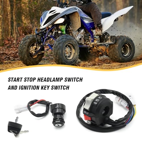 4KB-83973-00-00 Start Stop Headlamp Switch and Ignition Key Switch, Replacement for Yamaha ATV Bear Tracker 250 YFM250X 2002 2003 2004, Replaces 4XE-82510-00-00