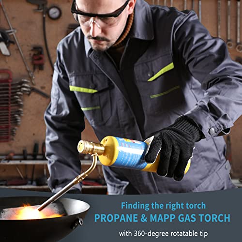 360° Swivel Propane Torch Head, Adjustable for Soldering and Brazing - color: Gold