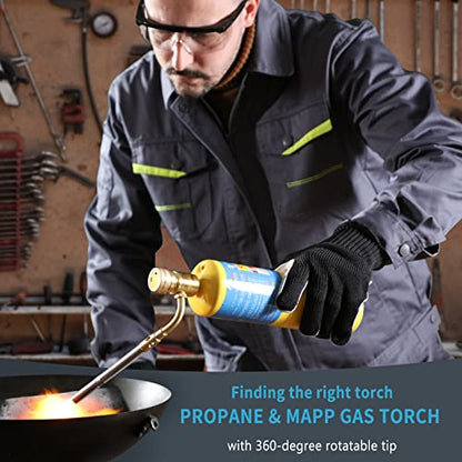 360° Swivel Propane Torch Head, Adjustable for Soldering and Brazing - color: Gold