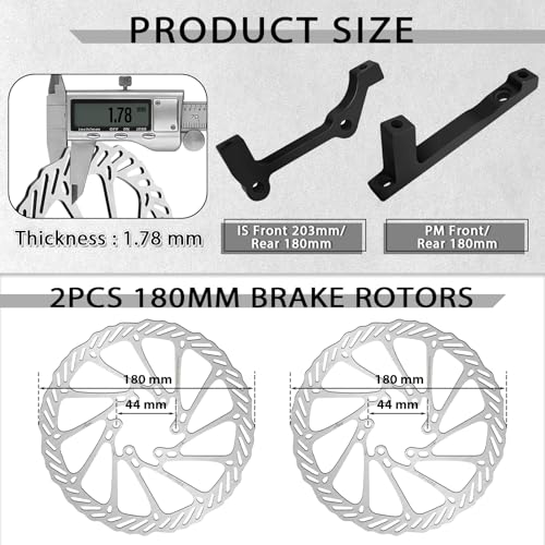 BUCKLOS 2 Piston Power-Off Ebike Hydraulic Disc Brake Set with 180mm Rotors