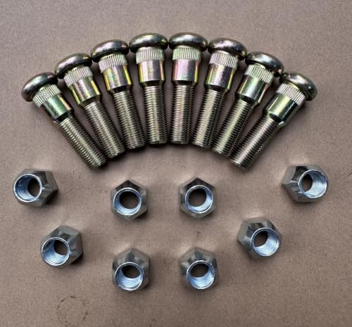 8pcs Lug Nuts with Drive in Trailer Wheel Hub Stud 9/16-18 x 2.28 in. UHL 0.686 in Knurl Replacement for 7-132 Dexter 5200 6000 7000 lb Hubs