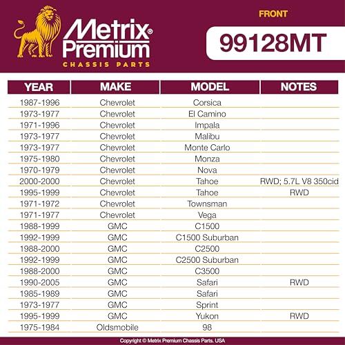Metrix Premium Chassis Parts Sway Bar End Link Kit Fits Buick Centurion - size: K5252 x2/ PAIR