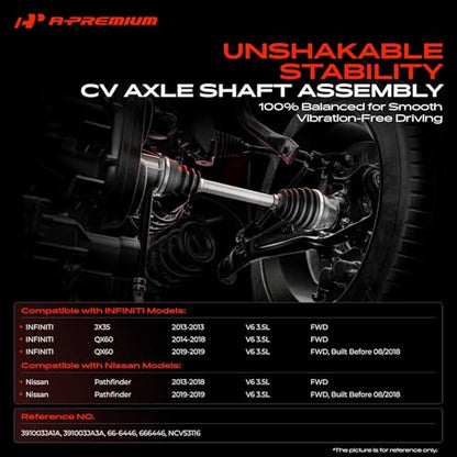 A-Premium Front Right Passenger Side CV Axle Shaft Assembly - style: Front Passenger Side