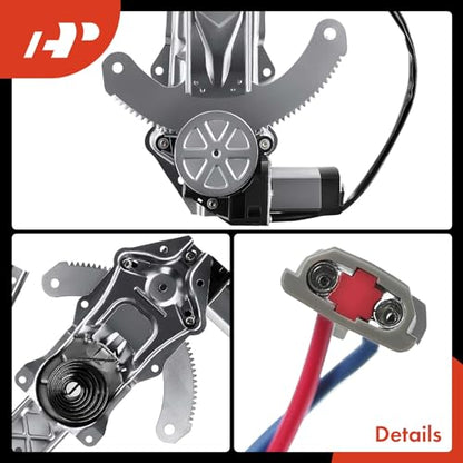 A-Premium Front Driver Side Power Window Regulator with Motor (2-Pin) - size: Front Driver Side