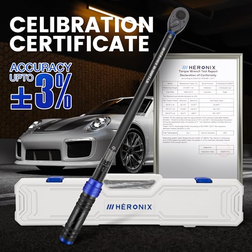 1/2-Inch Drive Click Torque Wrench, 30-300 ft-lb (40.7-406.8 Nm), ±3% Accuracy 72-Tooth Dual-Direction Ratchet, Mechanical Hand Tool for Lug Nuts, Tire Change, Truck & Auto Maintenance - size: 1/2" DR.『30-300 FT.LB』