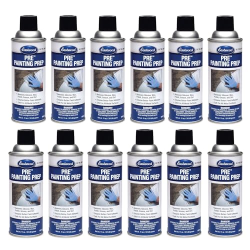 Eastwood Silicone Surface Preparation Wax Polish Grease Dirt Remover | Automotive Painting Pre-Prep Spray Solution | Easy to Use Spray On Application | 12 Pack