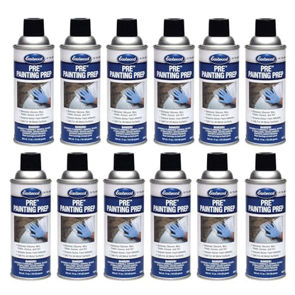 Eastwood Silicone Surface Preparation Wax Polish Grease Dirt Remover | Automotive Painting Pre-Prep Spray Solution | Easy to Use Spray On Application | 12 Pack