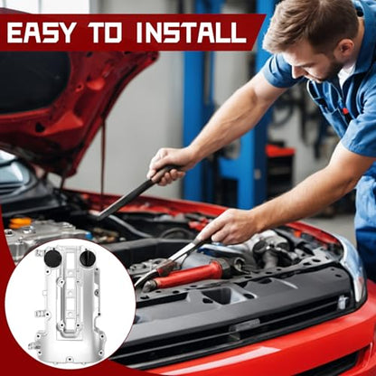 Upgraded Aluminum Engine Valve Cover with Gasket, Compatible with Chevy Cruze 2011-2016,Sonic 2012-2020,Trax 2013-2021,Volt 2011-2015&Buick Encore 2013-2021&Cadillac ELR 2014-2016, Replace# 55573746