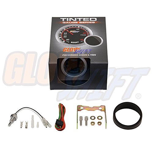 GlowShift Tinted Series 280F Water Coolant Temp Gauge Kit, 2-1/16" 52mm