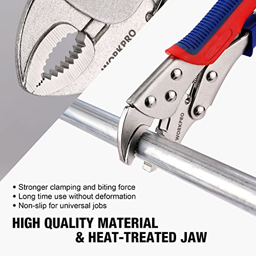 WORKPRO 3-Piece Locking Pliers Set, Heavy-Duty Cr-V Steel