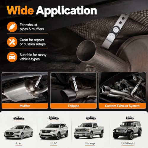 Geetery 2 Pcs Universal Exhaust Hangers Muffler Hanger, Open Style, Silver - color: Silver, size: Open Style