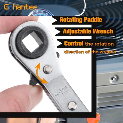 Refrigeration Ratchet Wrench 4 Different Sizes 1/4 x 3/16 x 3/8 x 5/16